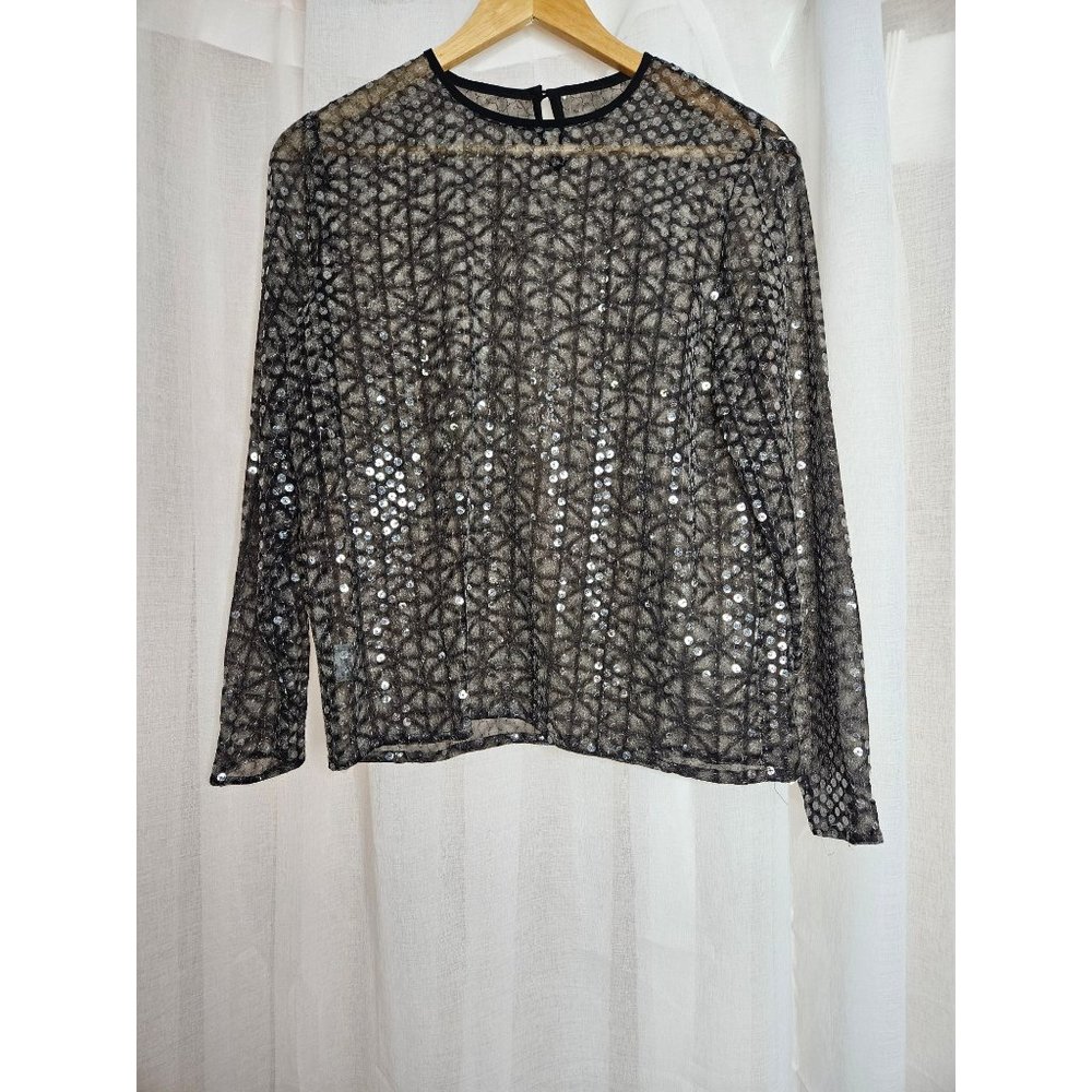 Black Sequin Shirt M
